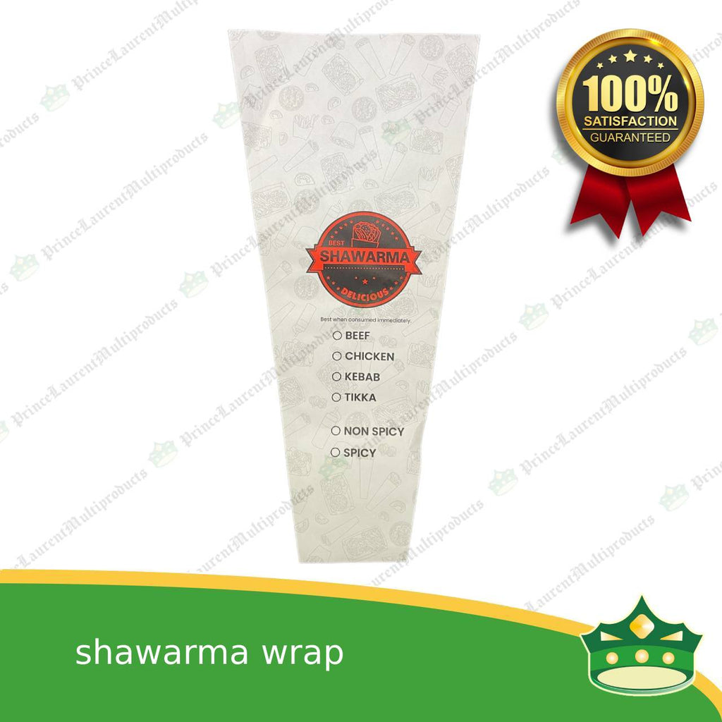 [100 pcs] shawarma laminated paper wrapper with print both side