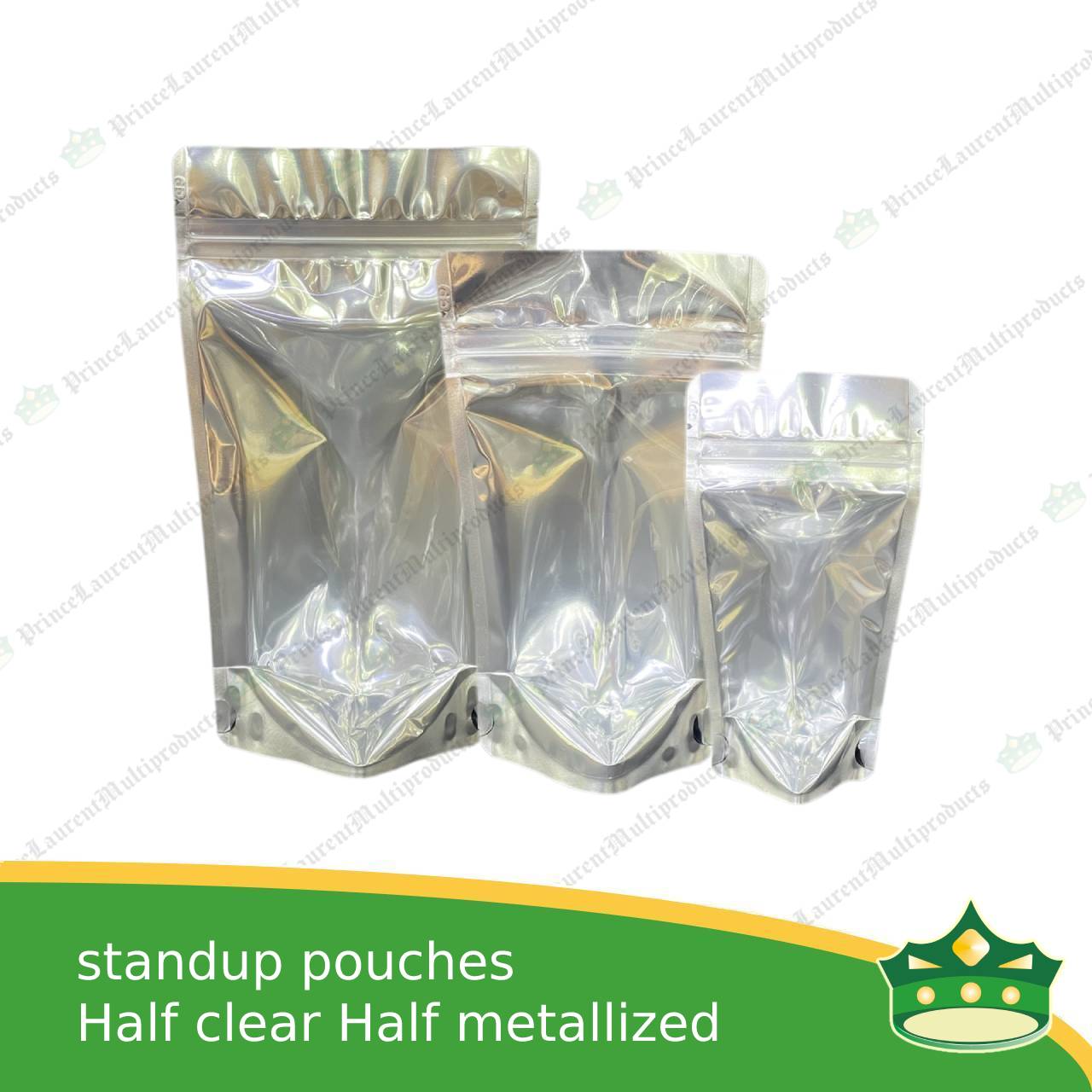 [100 pcs] standup pouch with ziplock half clear half metallized 100 x 170mm for repacking corn, peanuts, anchovies dilis, nuts, sweets, sampaloc, chicharon, snacks, baked goodies