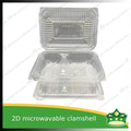 [50 pcs] 2 division plastic pp microwavable clamshell for food catering service, food box with partition