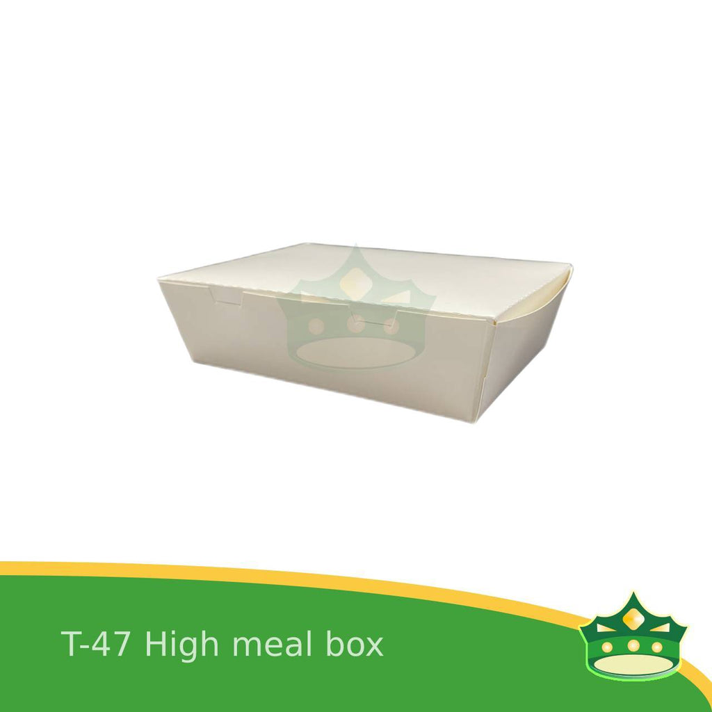 [25 pcs] paper meal box deep white laminated for deeper capacity meals, viands, ulam, rice toppings, pansit, noodles, take-outs, food deliveries, leak-proof, saucy take-outs
