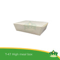 [25 pcs] paper meal box deep white laminated for deeper capacity meals, viands, ulam, rice toppings, pansit, noodles, take-outs, food deliveries, leak-proof, saucy take-outs