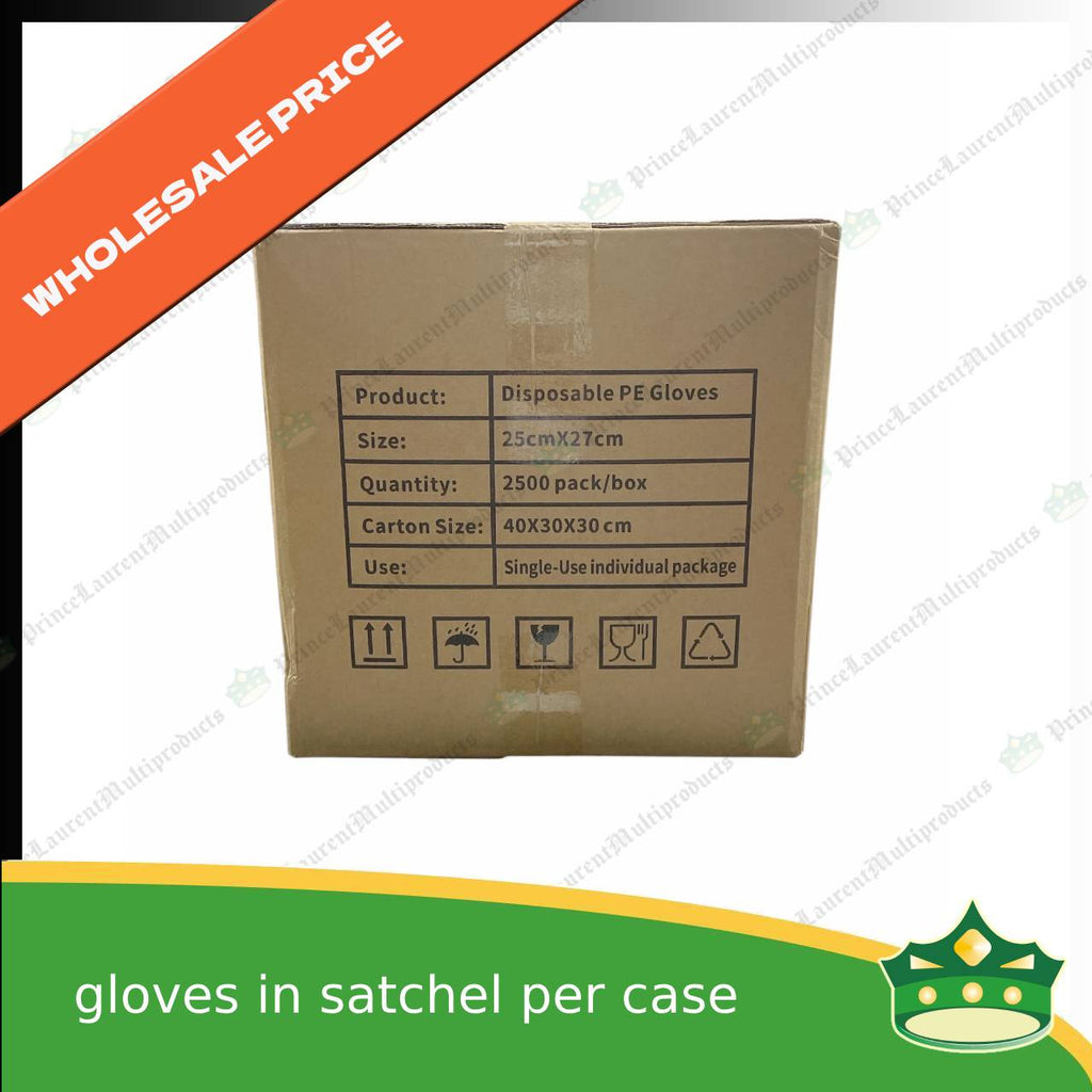 [1 case] plastic disposable gloves transparent 2 pieces individually packed in satchet (wholesale)
