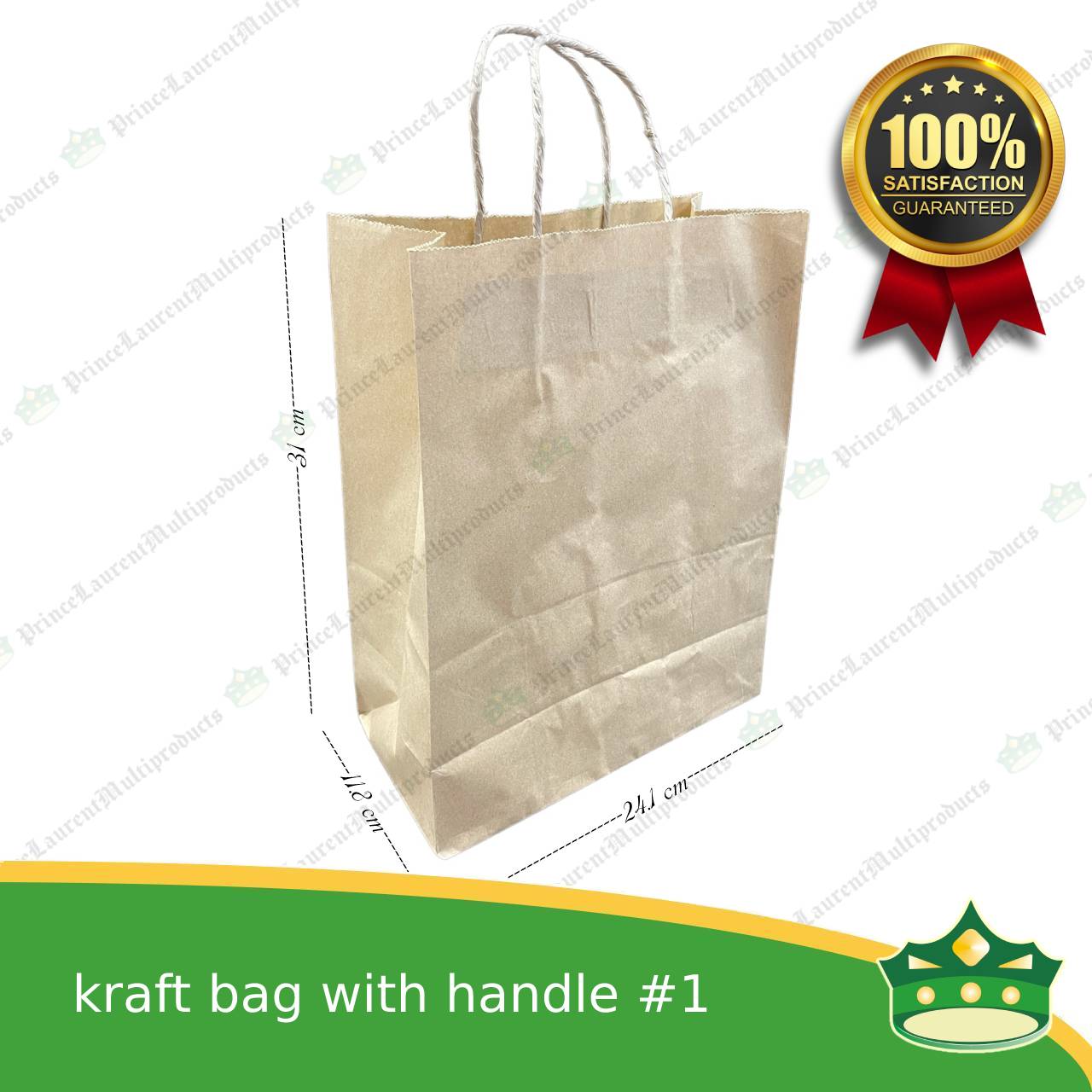 [25 pcs] kraft paper bag with handle #1 (241x118x310mm)