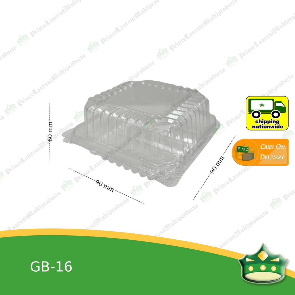 [50 pcs] clear clamshell GB16 OPS clearview food containers for any food products, jap cake, muffins, cakes, hopia, cupcakes, salad, fruit, baked goods