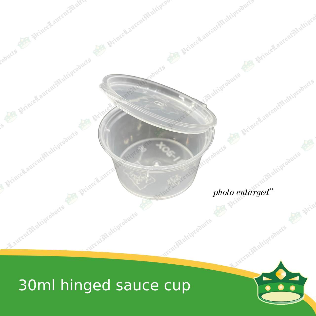 [50 pcs] 30 ml hinged sauce cup clear microwavable plastic with attached lid for take out of sauce gravy specimen / sample cup
