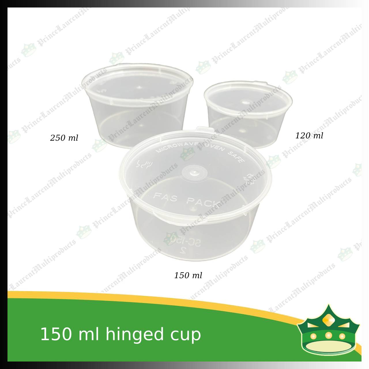 [60 pcs] 150 ml hinged sauce cup clear microwavable plastic with attached lid for take out of sauce gravy specimen / sample cup