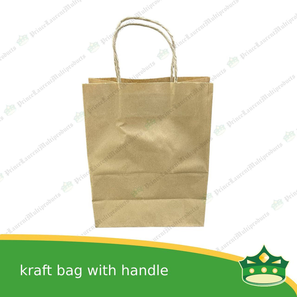 [25 pcs] kraft paper bag with handle #2 (207x122x279mm)