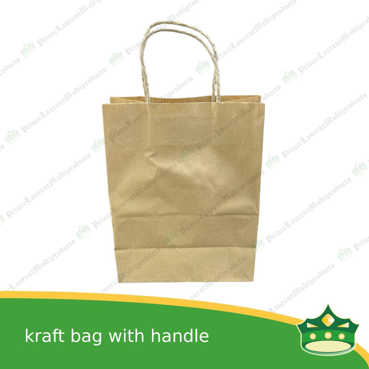 [25 pcs] kraft paper bag with handle #2 (207x122x279mm)