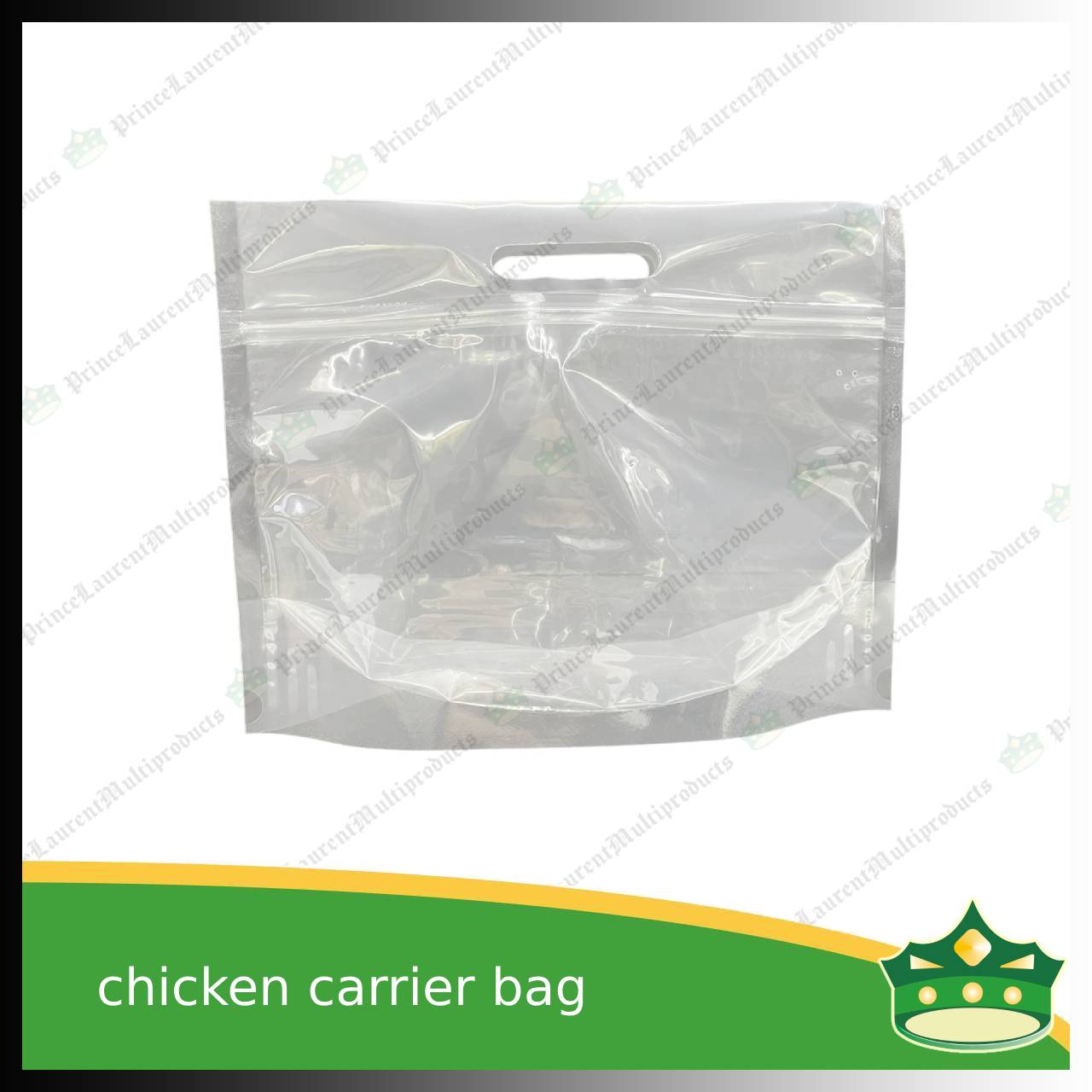 [100 pcs] cpack chicken carrier bag translucent with ziplock 300x220x110mm for takeout of whole roast chicken