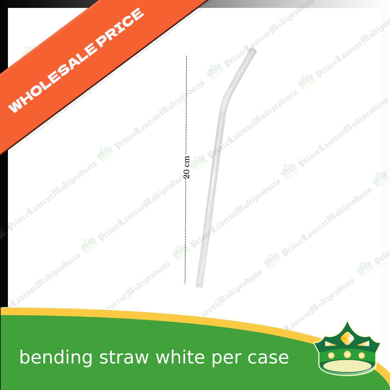[1 case] bending straw or Bendable Straw Standard Length 20cm white plastic