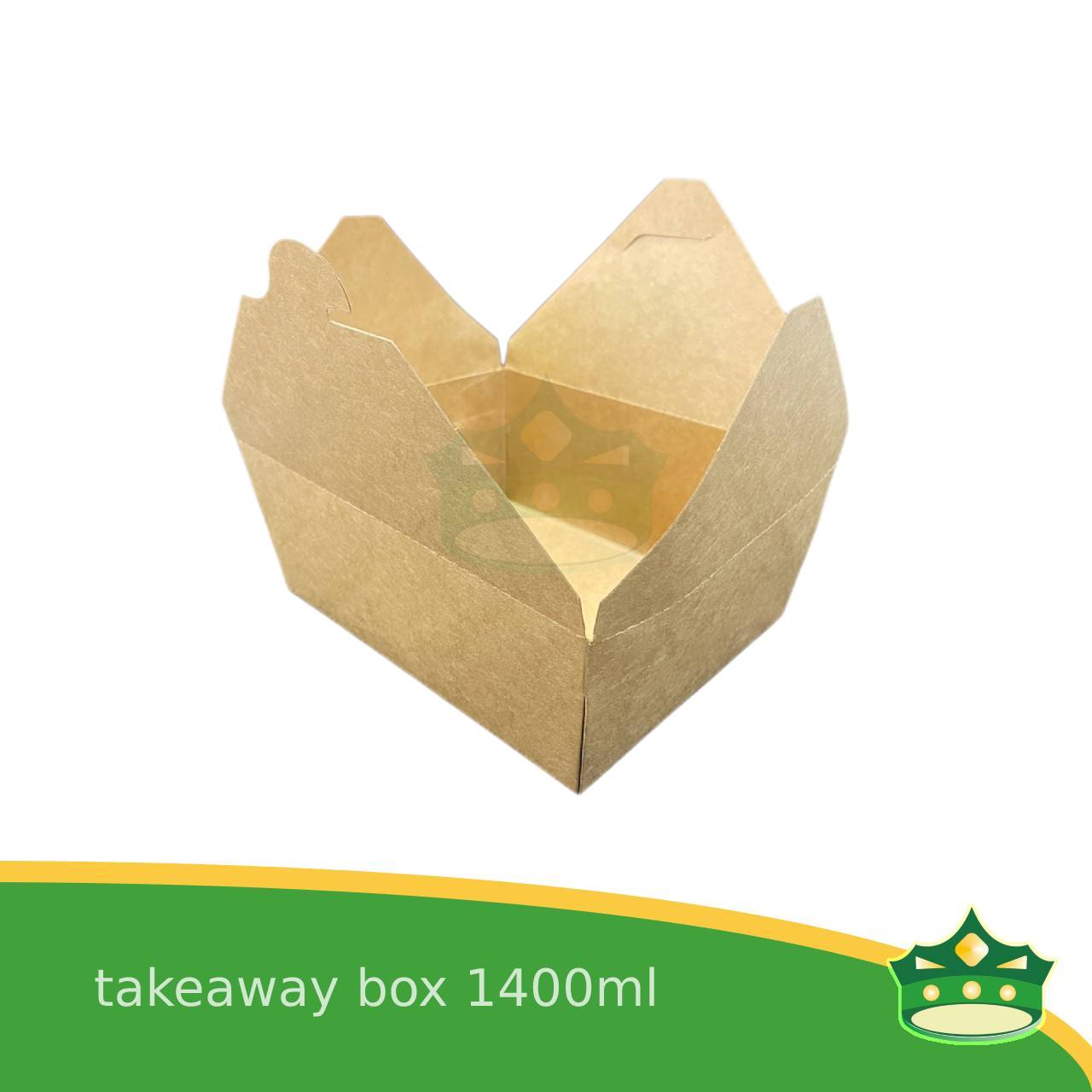 [50 pcs] takeaway box kraft 1400ml laminated for take-out meals, viands, snacks, noodes, pansit, ulam, rice toppings, fried chicken, chicken pops and other products, saucy food