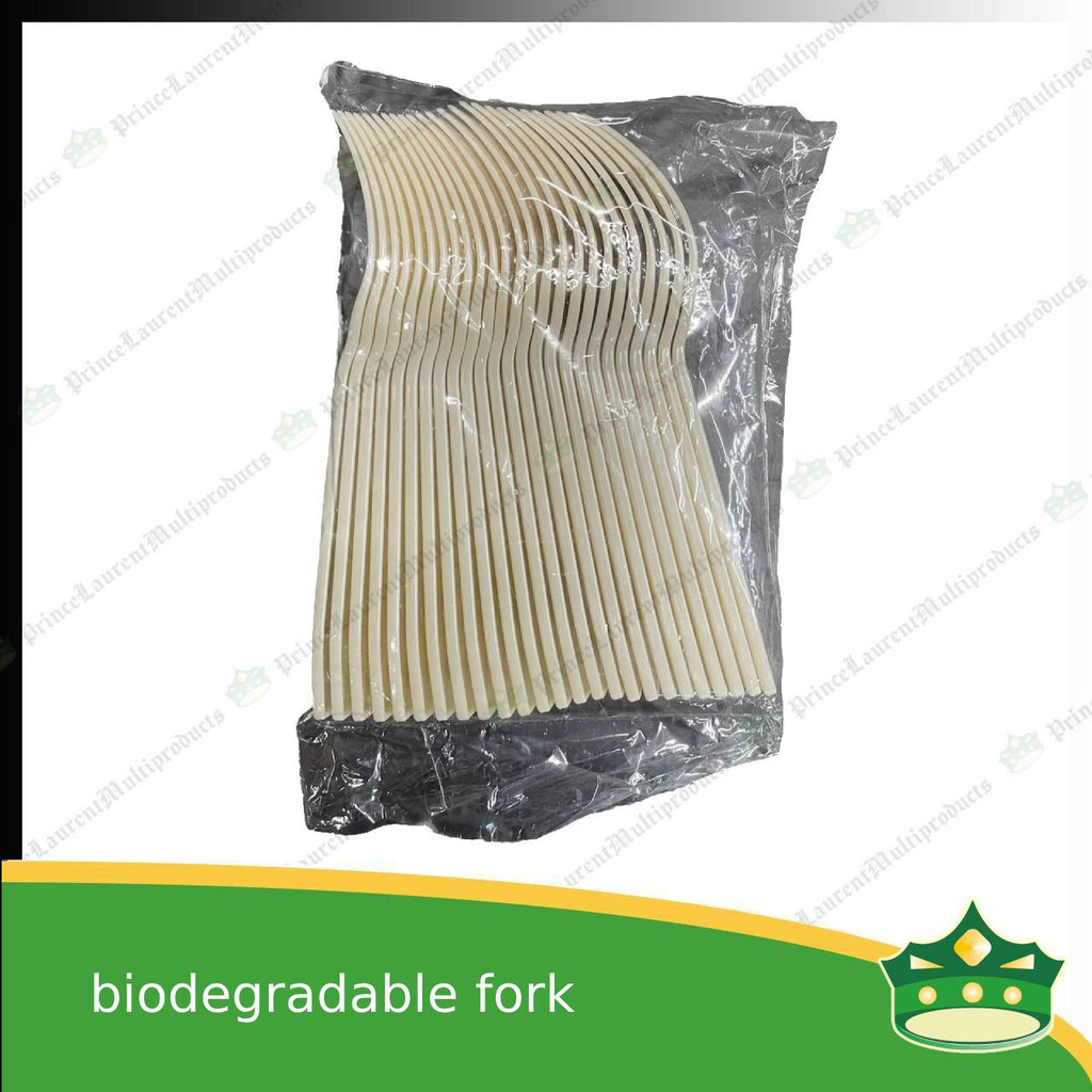 [25 pcs] biodegradable spoon or fork beige 5.875 inches length disposable cutleries for parties events and celebration