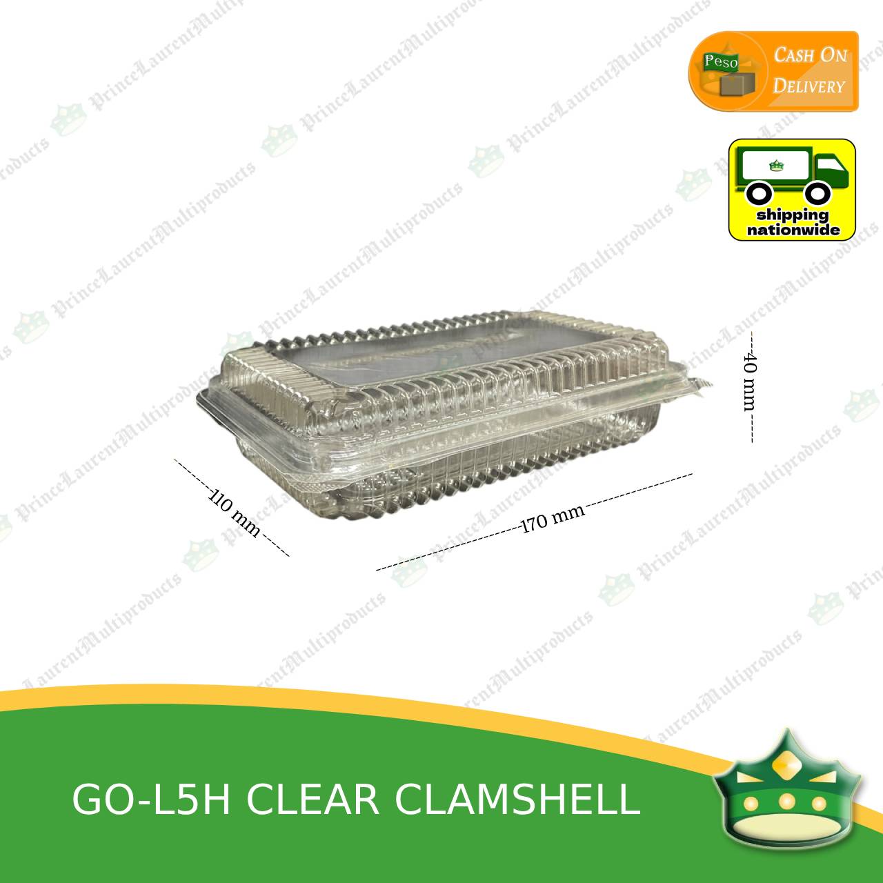 [50 pcs] clear clamshell GO-L5H C301 OPS clearview food containers for any food products, Leche flans, tarts, macaroons, salad, fruits, baked goods