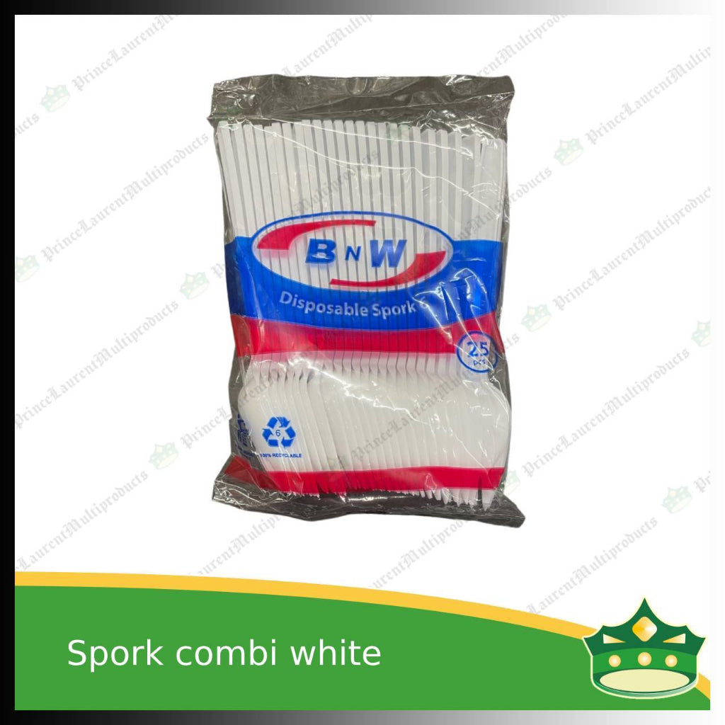 [25 pcs] plastic spork white BNW disposable cutleries