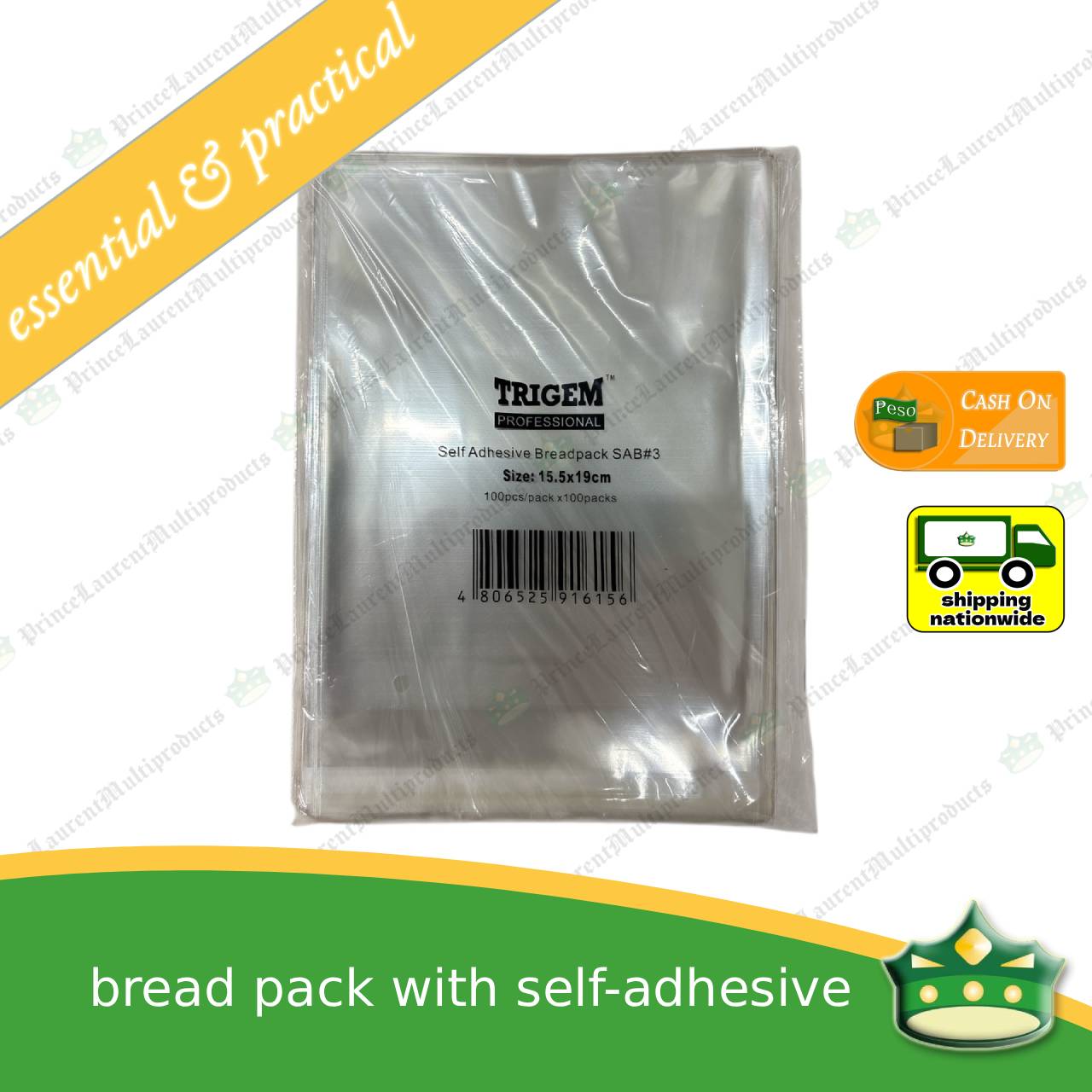 [100 pcs] bread pack with self-adhesive for individual packing of graham bars, cookies, bread & others