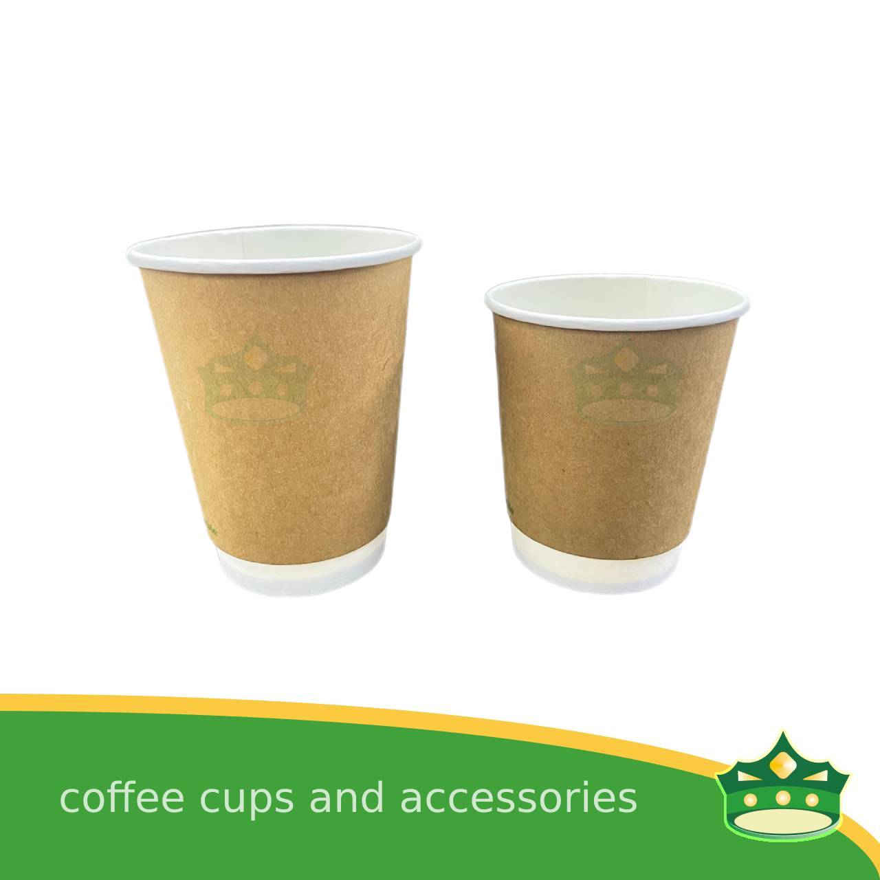 [25 pcs] double walled coffee cup kraft 8oz or 12oz for brew coffee, brew tea, hot chocolate or any hot beverages