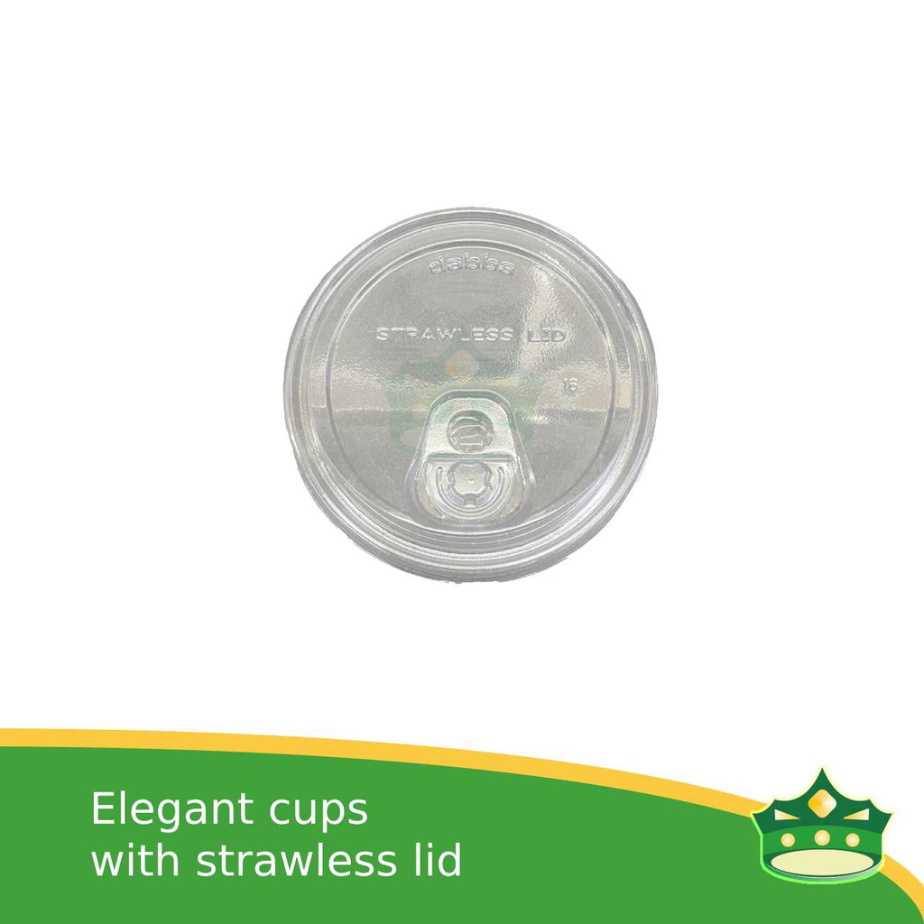 [50 pcs] DABBA elegant PET cups 12oz, 16oz, 22oz crystal clear cups with strawless lid with sip-hole for iced coffee, frappuccino, lemonades, iced latte and other cold beverages