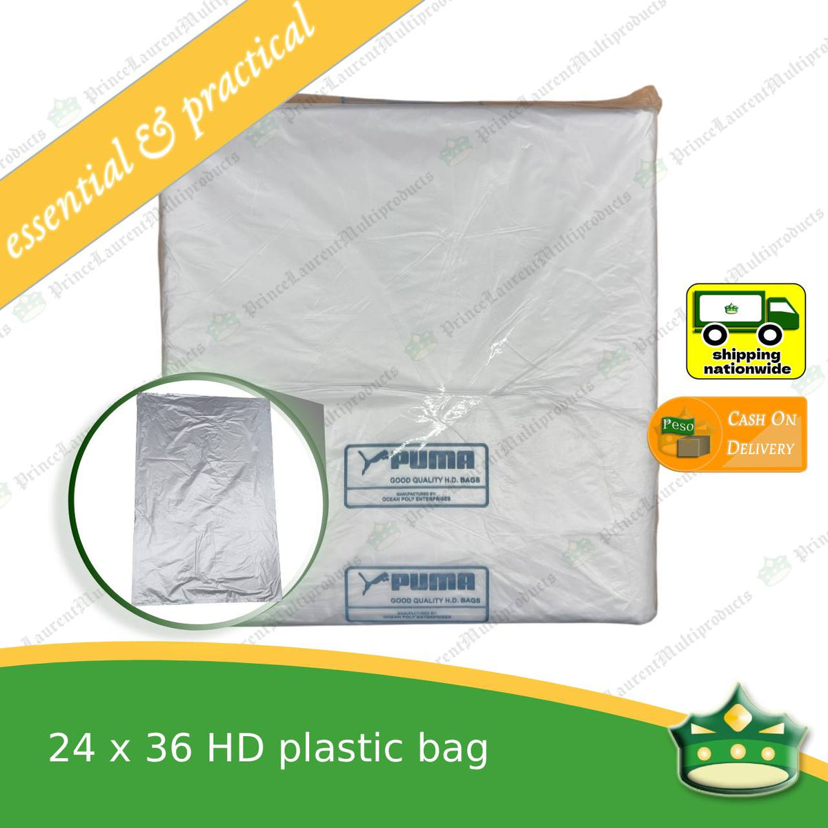 [100 pcs] 24x36 inches HD plastic bag, laundry bag vegetable bag and other uses