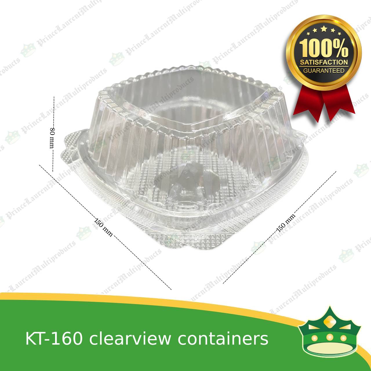 [125 pcs] clear clamshell KT-160 OPS clearview food containers for any food products, muffins, cakes, chiffon, cupcakes, salad, fruit, baked goods