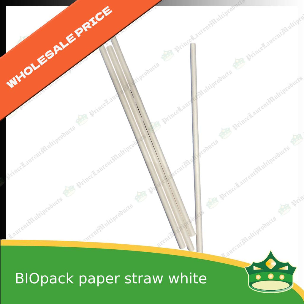 [1 case] Drinking paper straw white 0.5cm for milk shakes, juices and other cold beverages