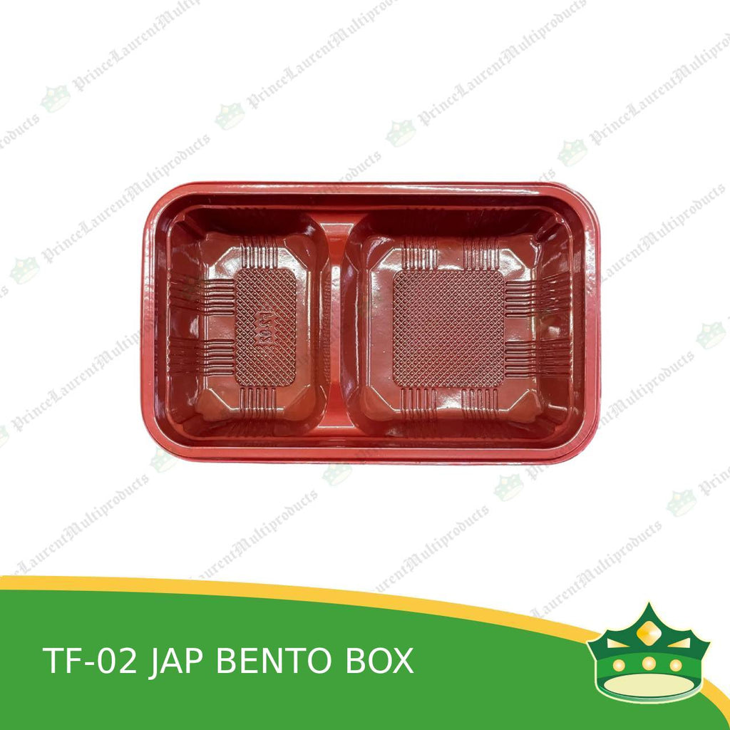 [50 pcs] Japanese bento box 2 division red and black bottom with clear lid for bento meals food packs rice fruits desserts viands combination meals