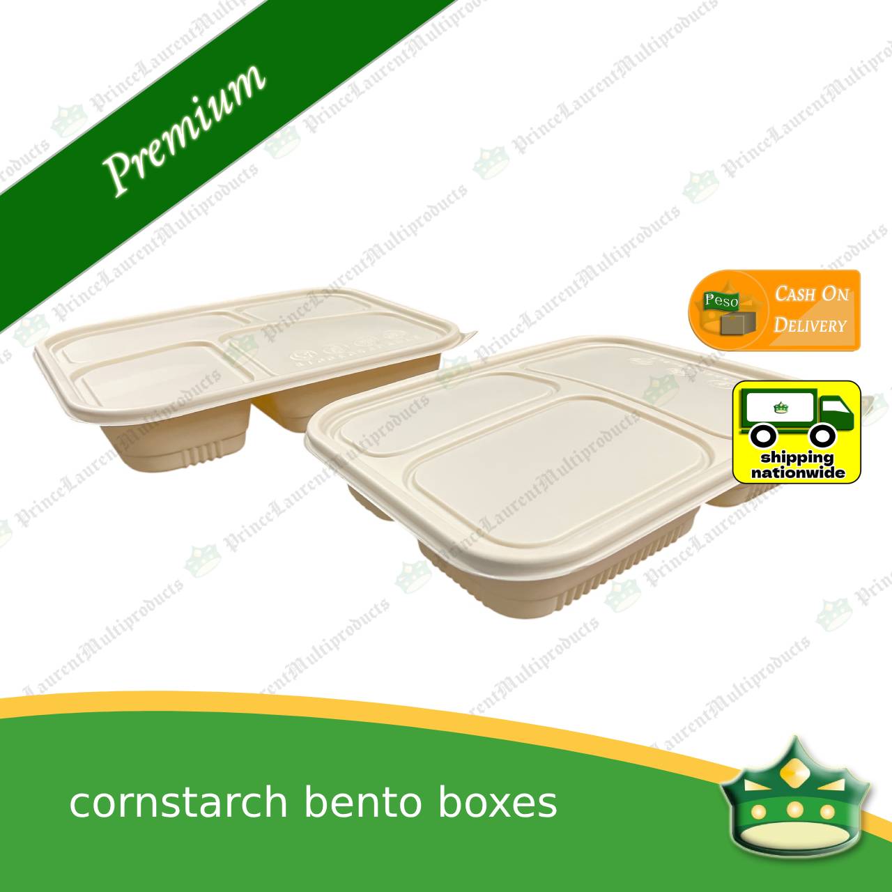 [50 pcs] cornstarch 3D bento box compostable food box biodegradable meal box