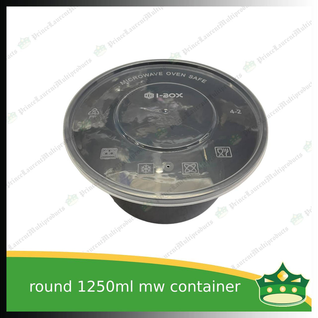 [30 pcs] IBOX brand 1250ml microwavable plastic large bowl containers with lid for take out of noodles soup and other food products