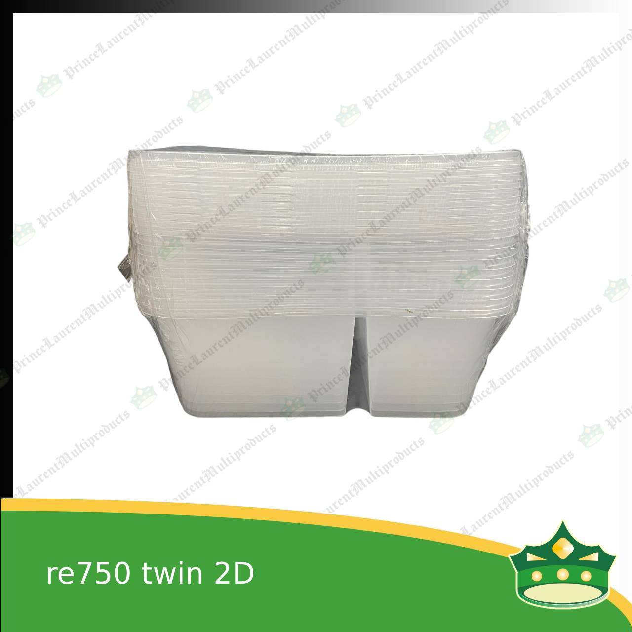 [10 pcs] re750 twin 2d microwavable container for packed meals, rice meal, packed lunch