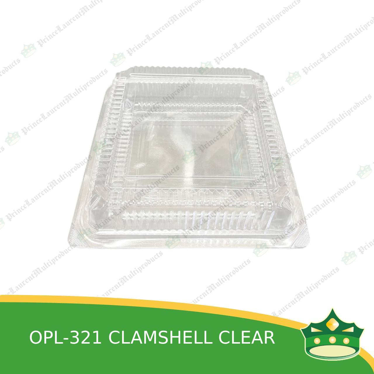 [50 pcs] clear clamshell OPL-321 OPS clearview food containers for any food products, muffins, cakes, chiffon, cupcakes, salad, fruit, baked goods