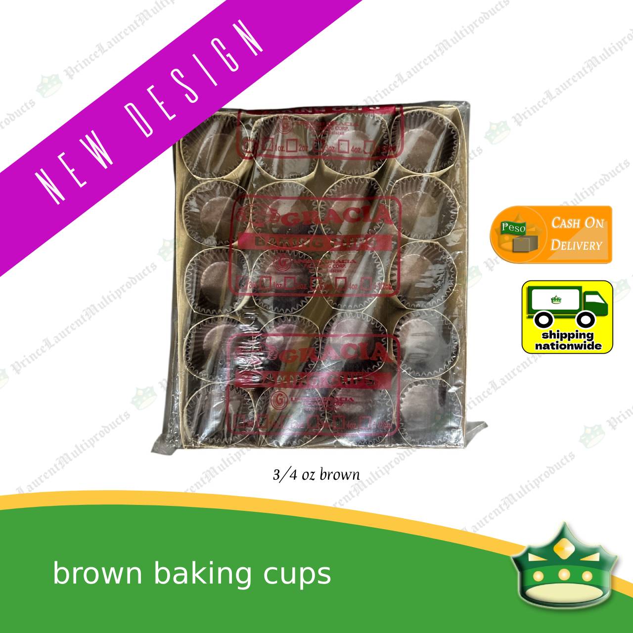 [1 pack] glassine cupcake liner baking cup BROWN for pastries,  tarts, cupcakes, eclairs, mamon