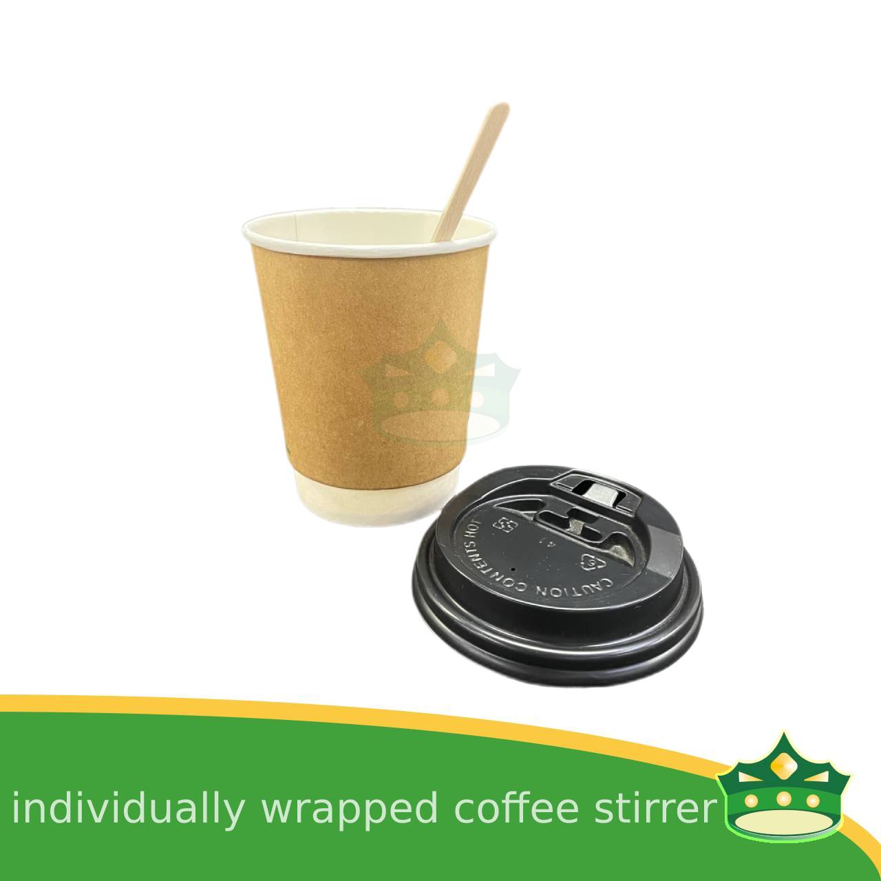[500 pcs] individually wrapped wooden stirrer 5.5" for coffee take-outs, food service providers, catering supplies, hospitality industry