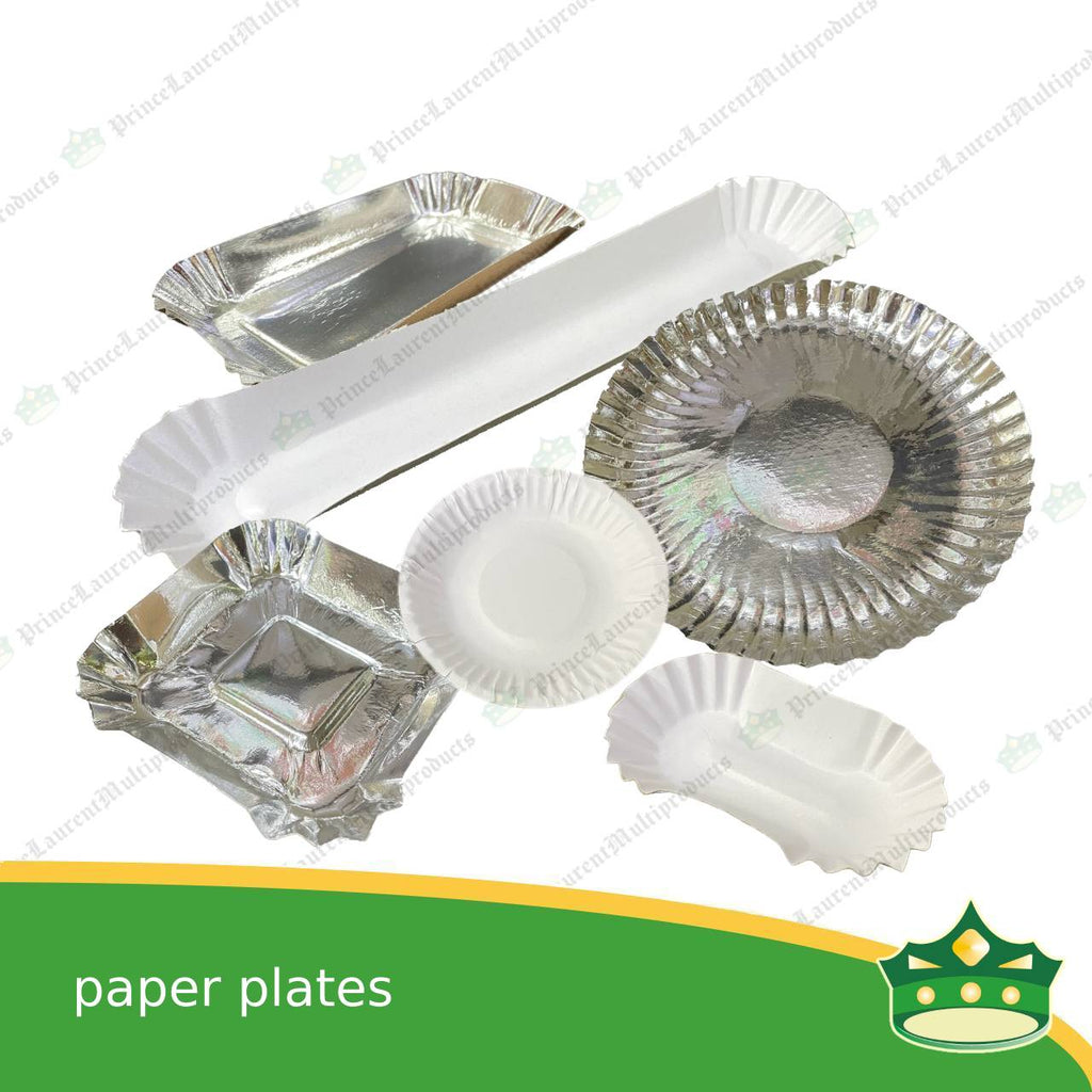 [25 pcs] 7-1/2 paper plate silver coated use as disposable serving dish for all occasions