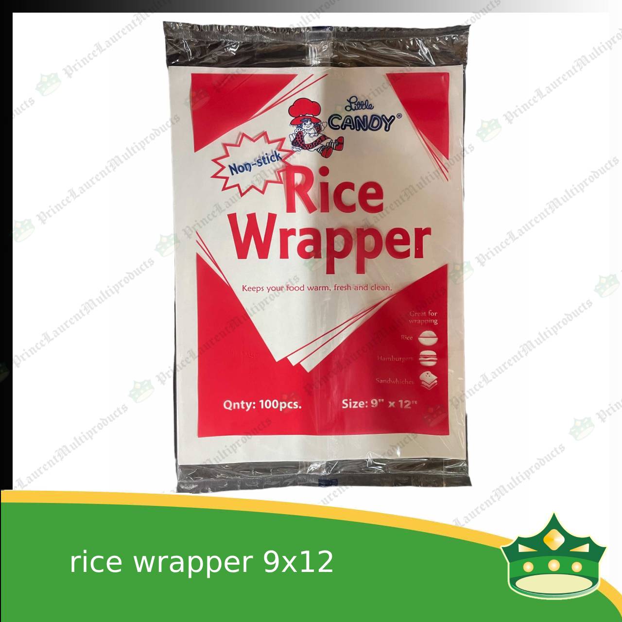 [100 pcs] paper wrapper sheet with lamination for rice, burgers, sandwiches or liner for food trays