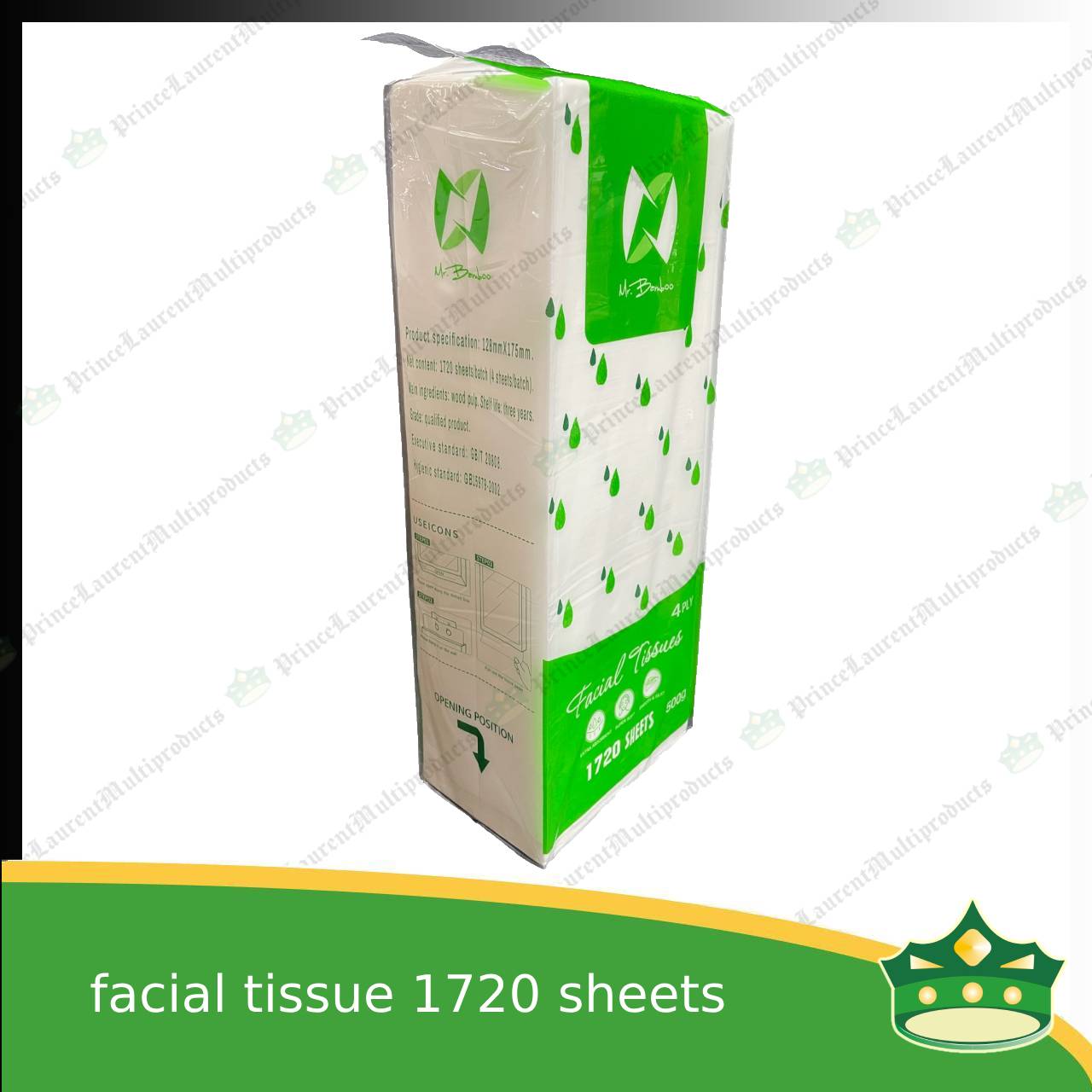 [1720 sheets] facial tissue white for personal or household uses