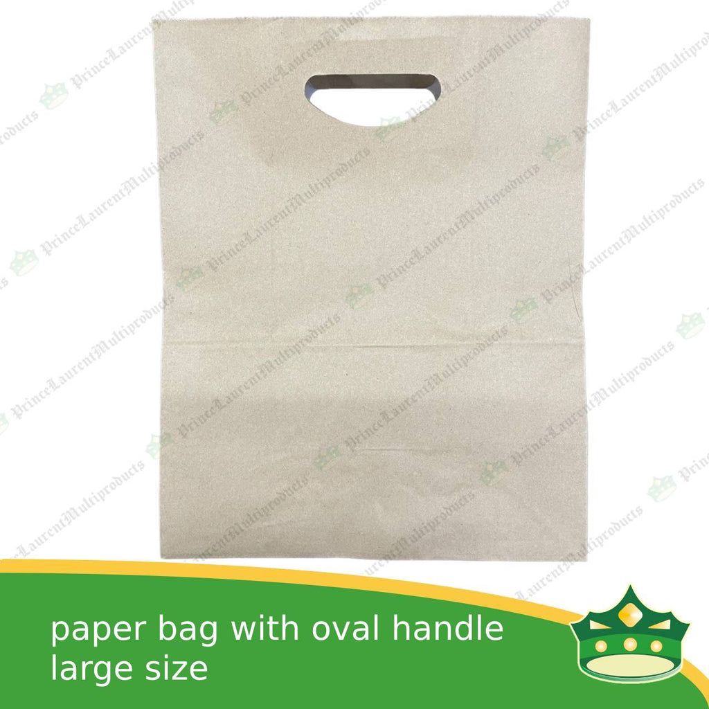 [50 pcs] kraft paper bag with oval handle large (275x142x336mm)