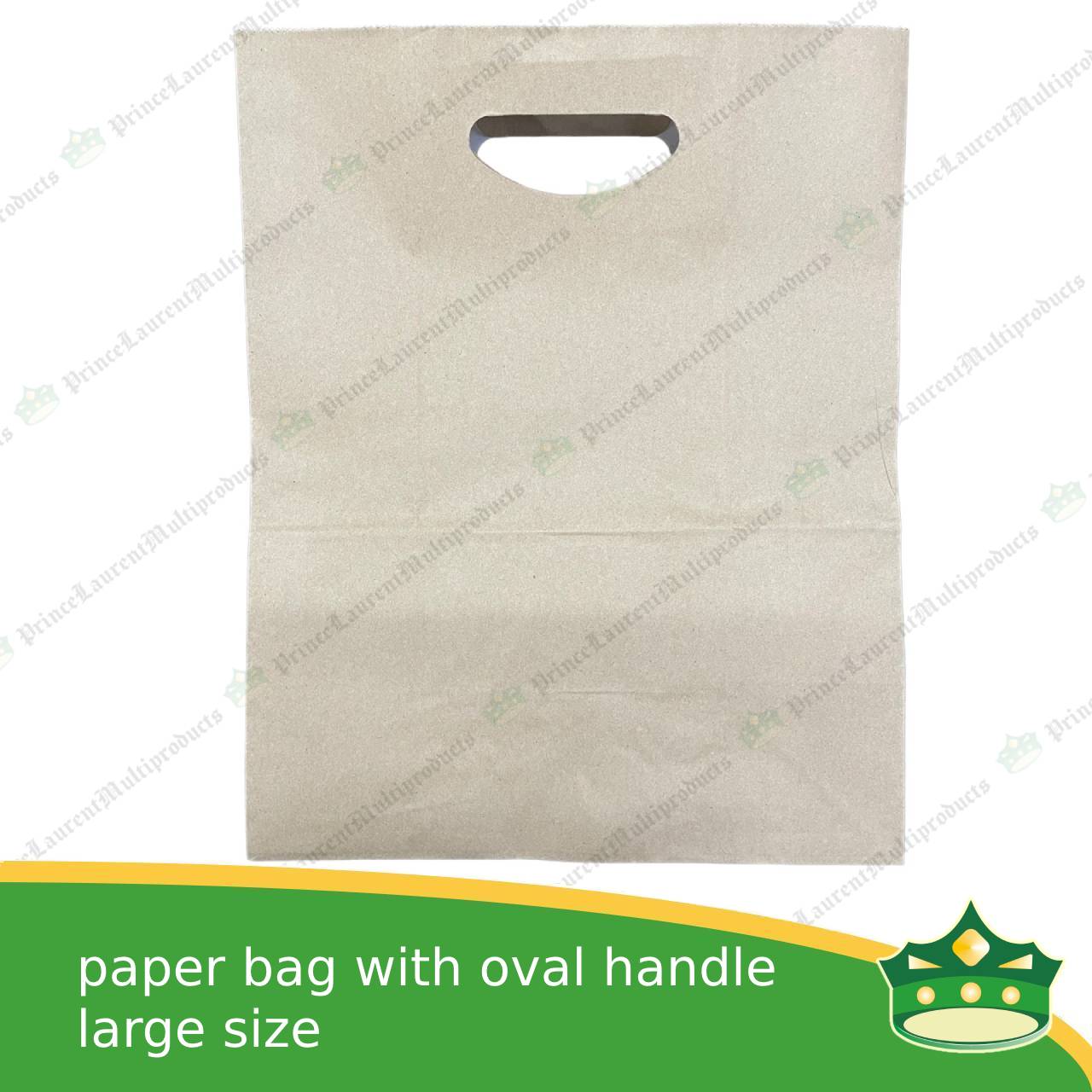 [50 pcs] kraft paper bag with oval handle large (275x142x336mm)