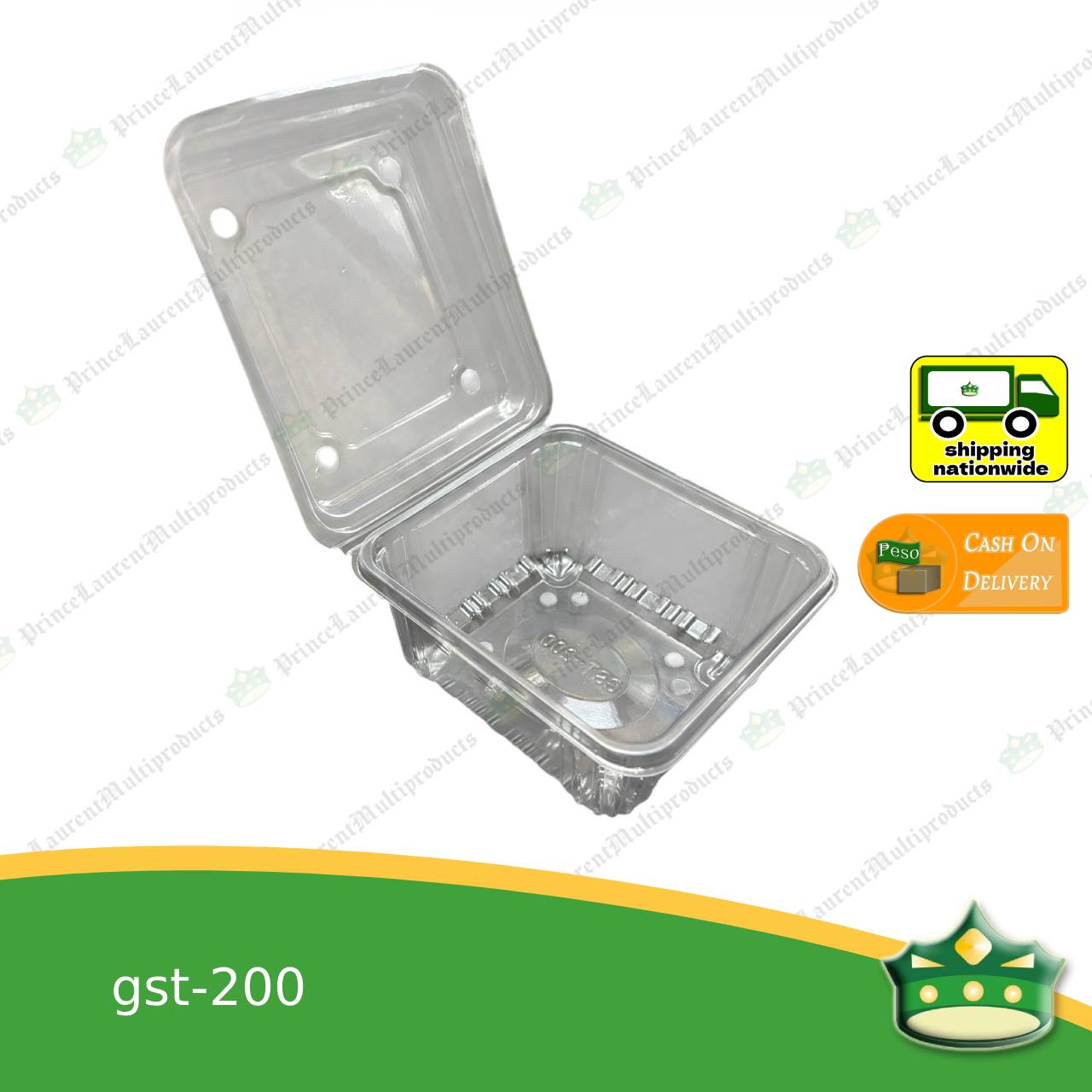 [50 pcs] clear PET clamshell container for fruits and vegetables GST-200