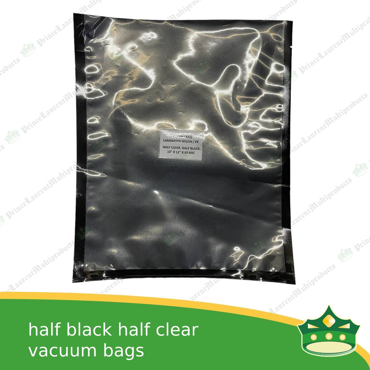 [100 pcs] vacuum bag half clear half black for frozen sausage meat cheese deli delicacy delicatessen