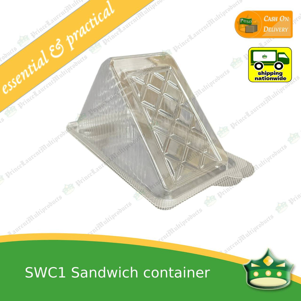 [50 pcs] BIG sandwich container clear OPS clamshell for sliced sandwiches gourmet sandwich
