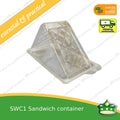 [50 pcs] BIG sandwich container clear OPS clamshell for sliced sandwiches gourmet sandwich