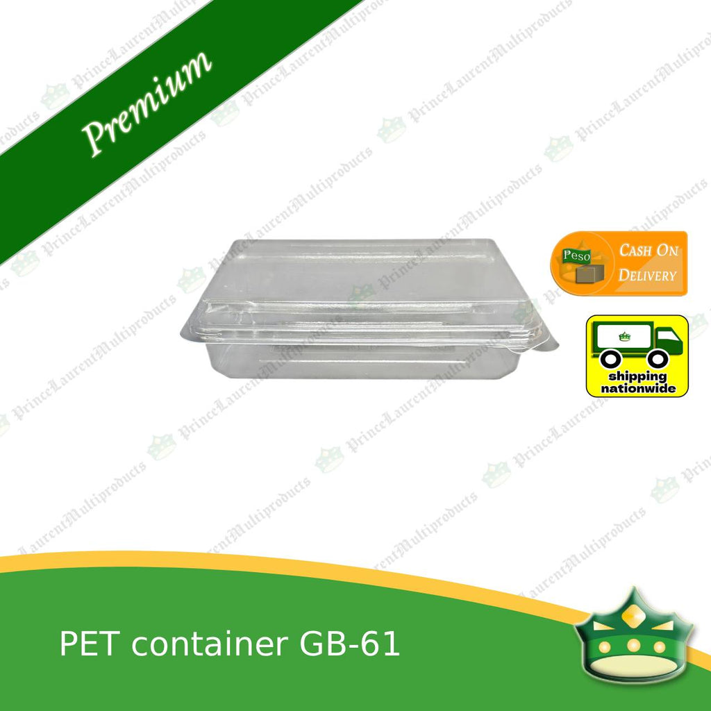 [50 pcs] PET container clear clamshell GB-61 (3.5x6x1.75 inches) for any baked products or food delicacies