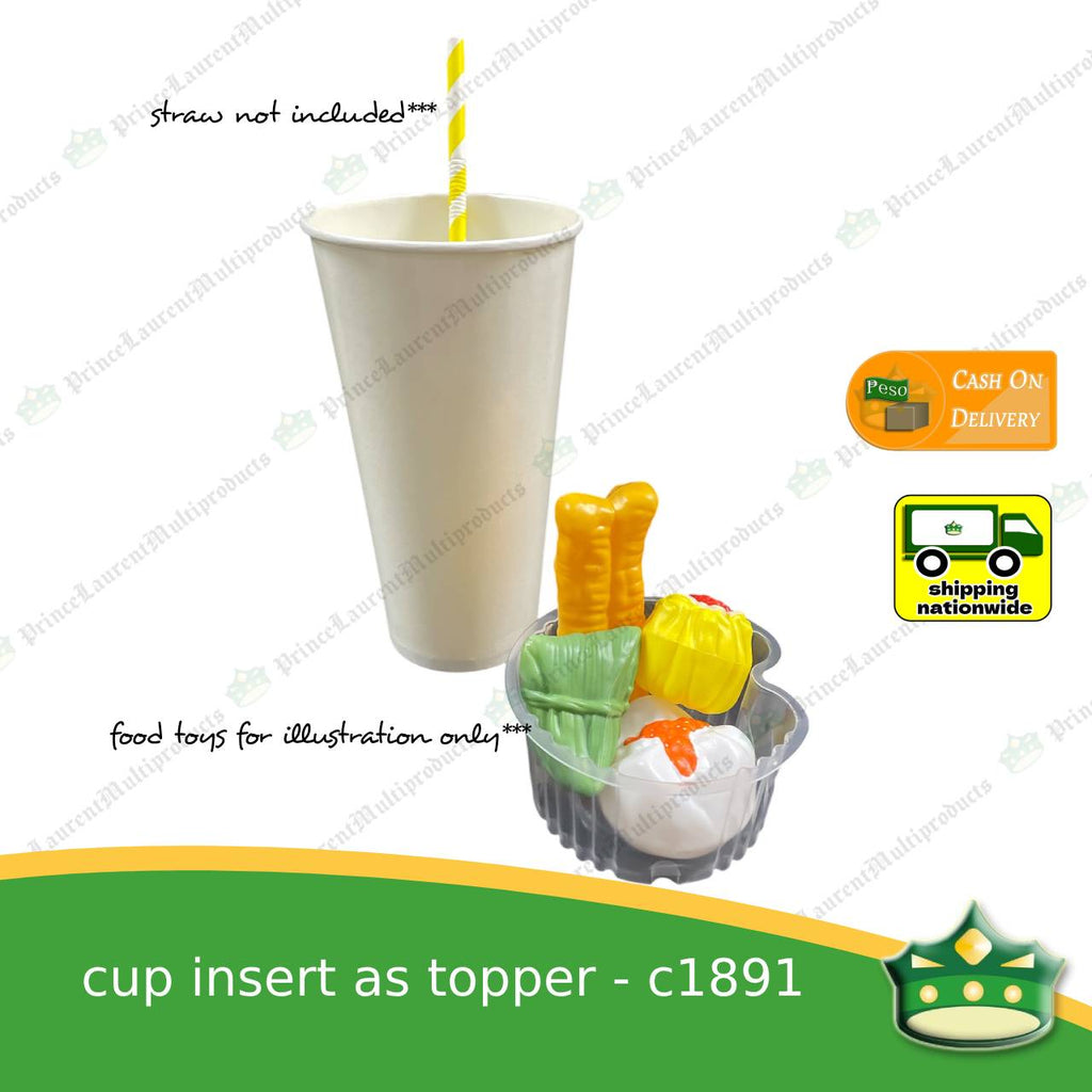 [50 pcs] fries topper cup insert 85mm for French fries holder , dimsum and other food holder on top