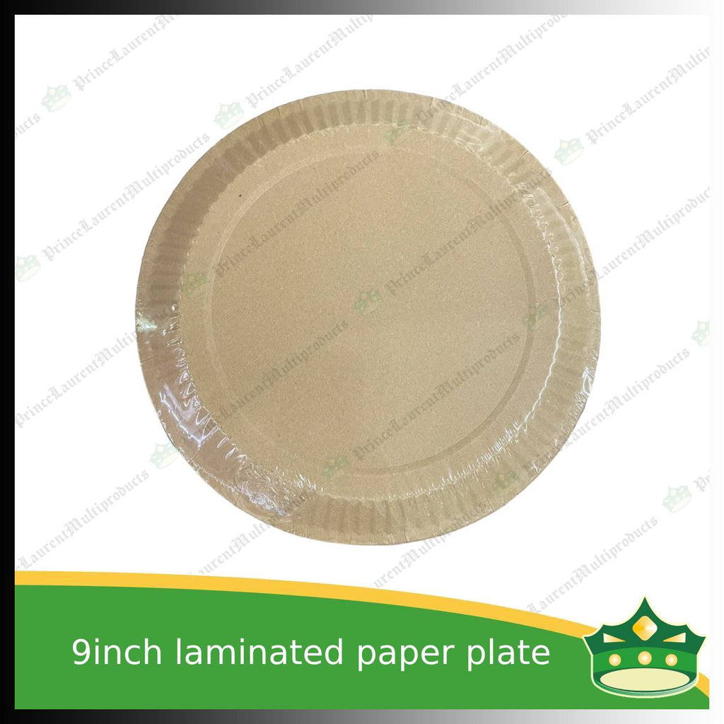 [25 pcs] 9 inch paper plate white LAMINATED use as disposable serving dish for all occasions