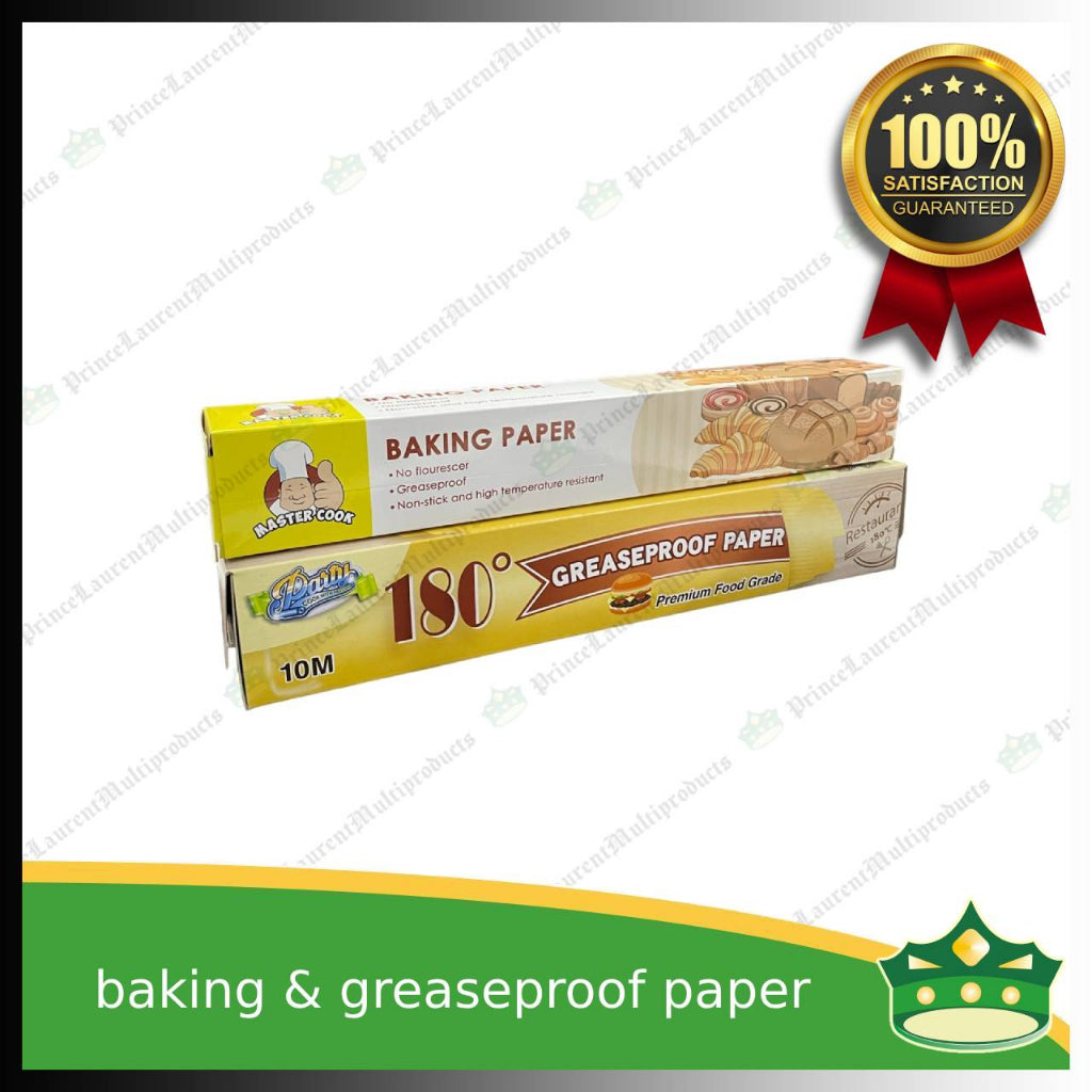 Greaseproof paper (exactly 10meter) roll, Baking paper (approx 5meter) aka Parchment Paper