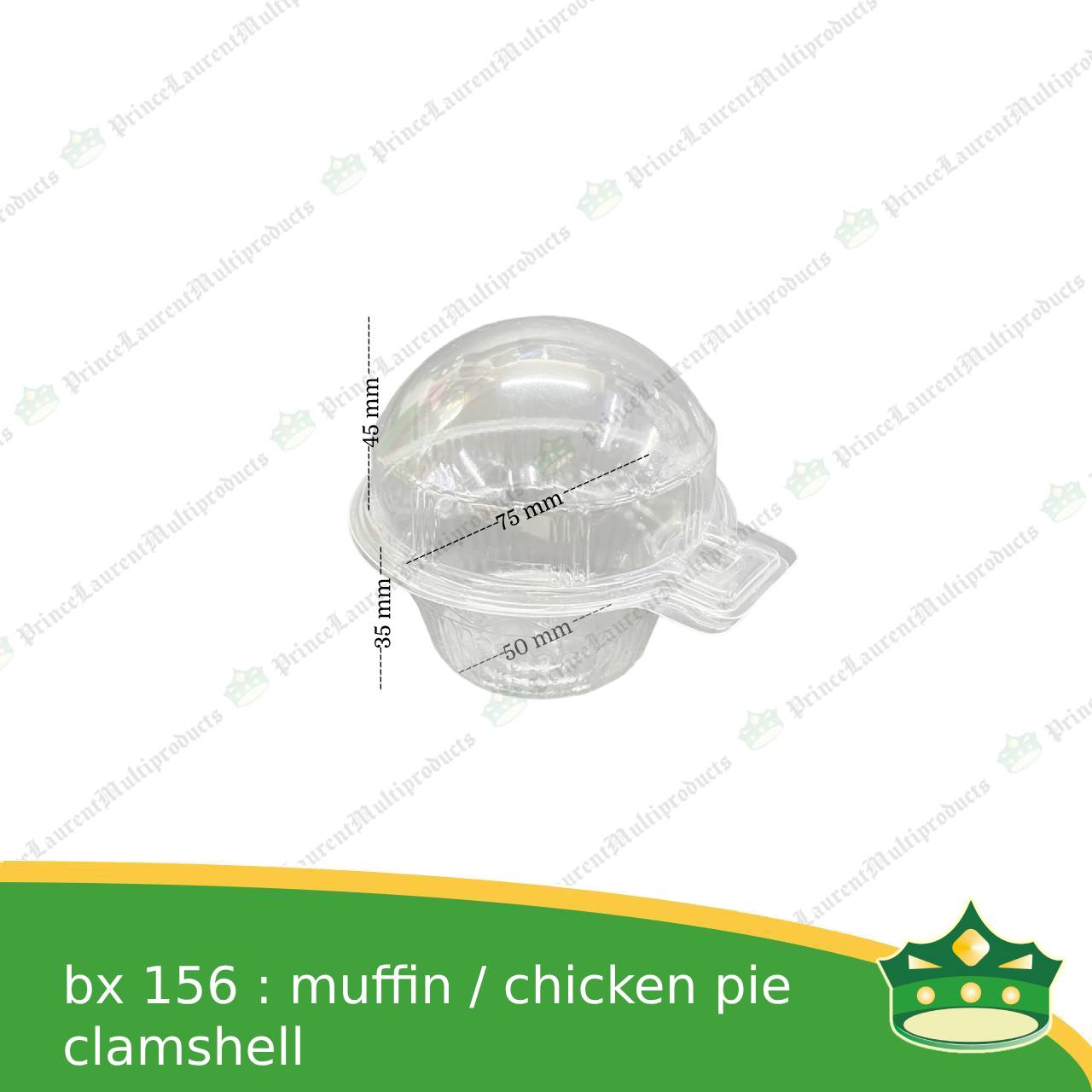 [50 pcs] bx-156 muffin chicken pie clear clamshell for pies, muffins single served, solo muffin solo pie