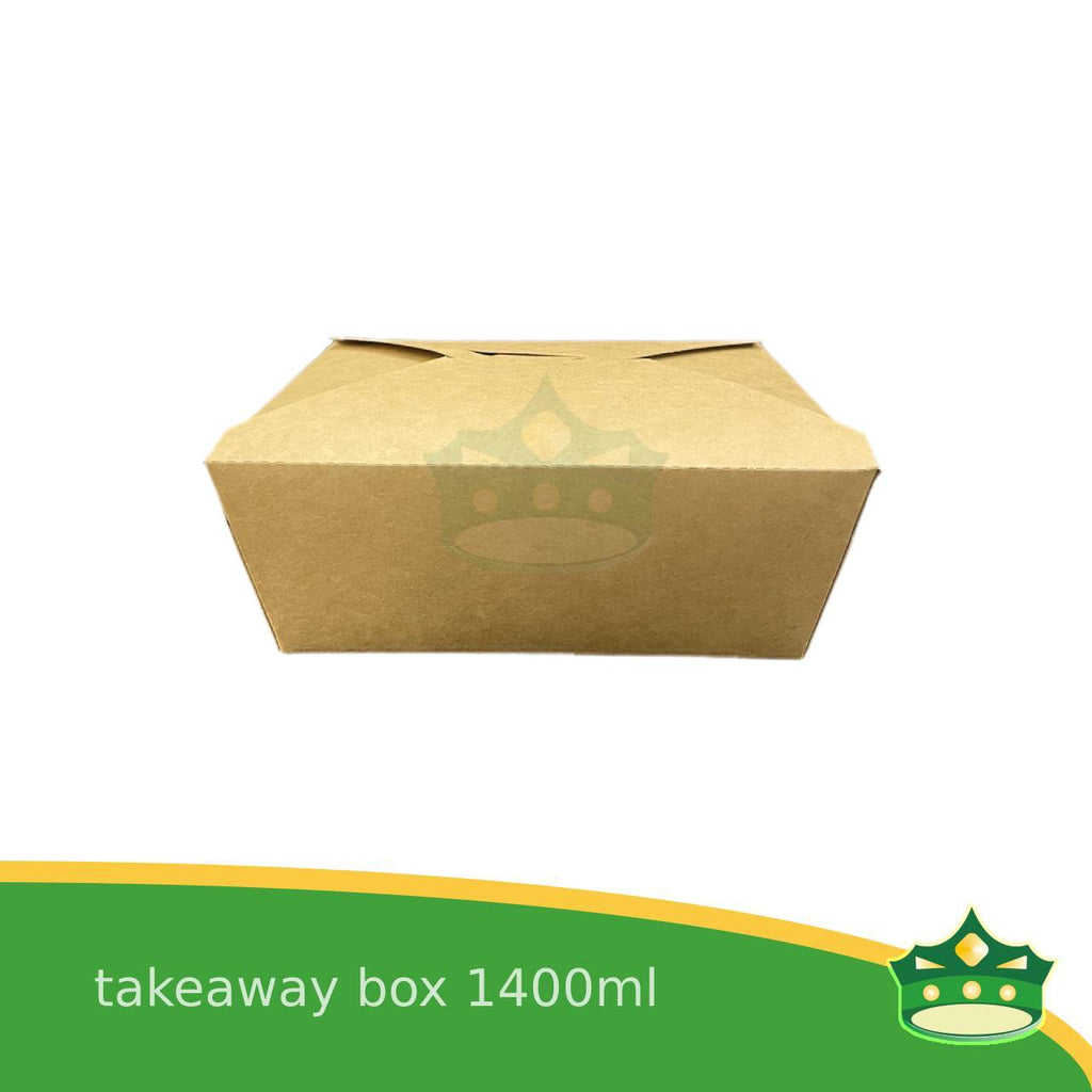 [50 pcs] takeaway box kraft 1400ml laminated for take-out meals, viands, snacks, noodes, pansit, ulam, rice toppings, fried chicken, chicken pops and other products, saucy food