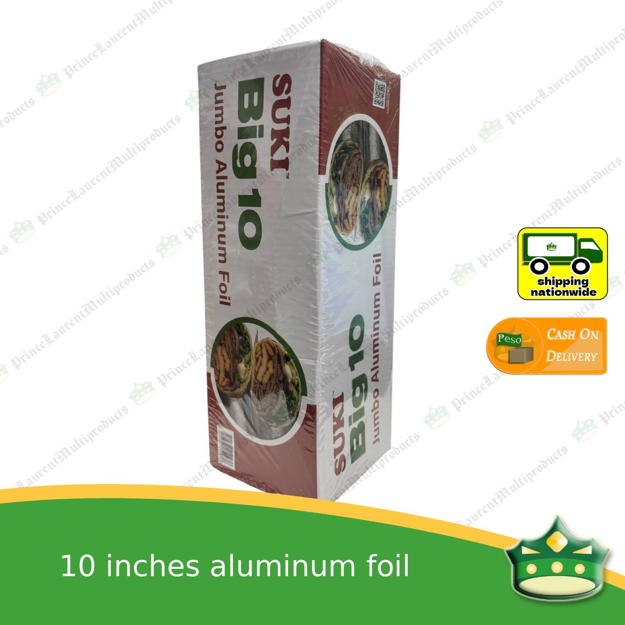 [1 roll] 10 INCHES aluminum foil (SUKI brand) 1.27 kgs for wrapping food, embotido, bangus, inihaw