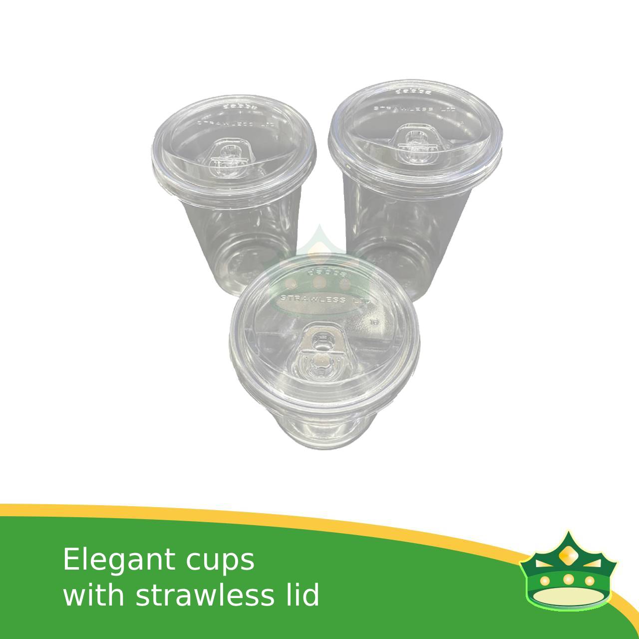 [50 pcs] DABBA elegant PET cups 12oz, 16oz, 22oz crystal clear cups with strawless lid with sip-hole for iced coffee, frappuccino, lemonades, iced latte and other cold beverages