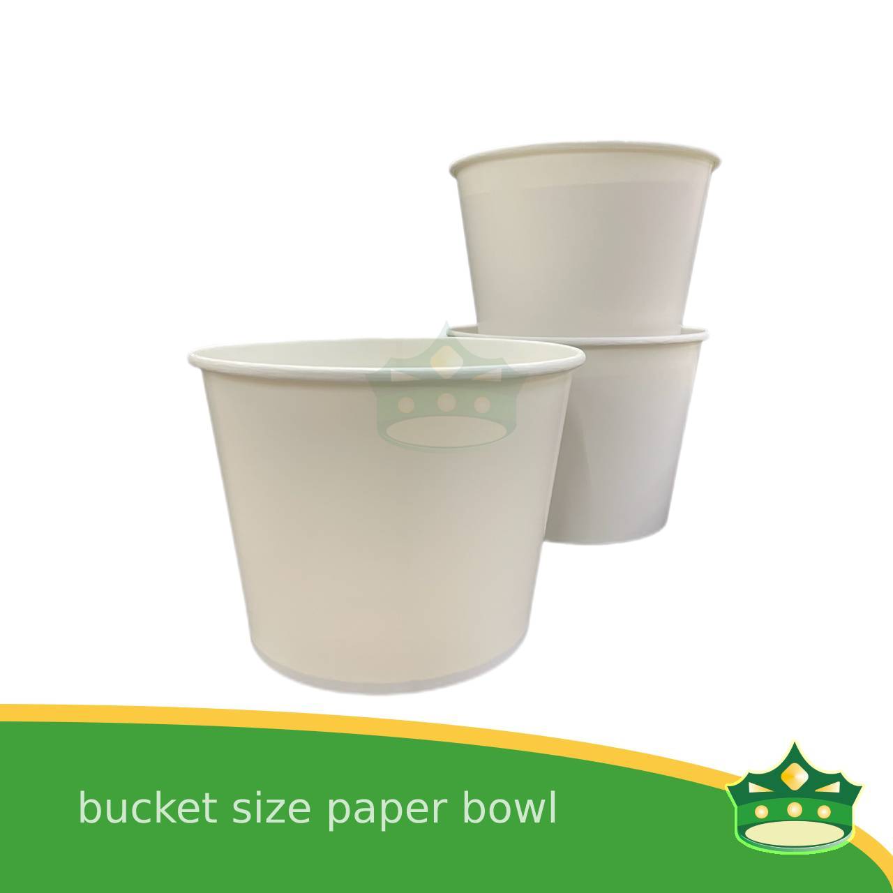 [50 pcs] chicken bucket bowl 85oz paper white for 6 to 8 pcs chicken or other large quantity orders of snacks or meals