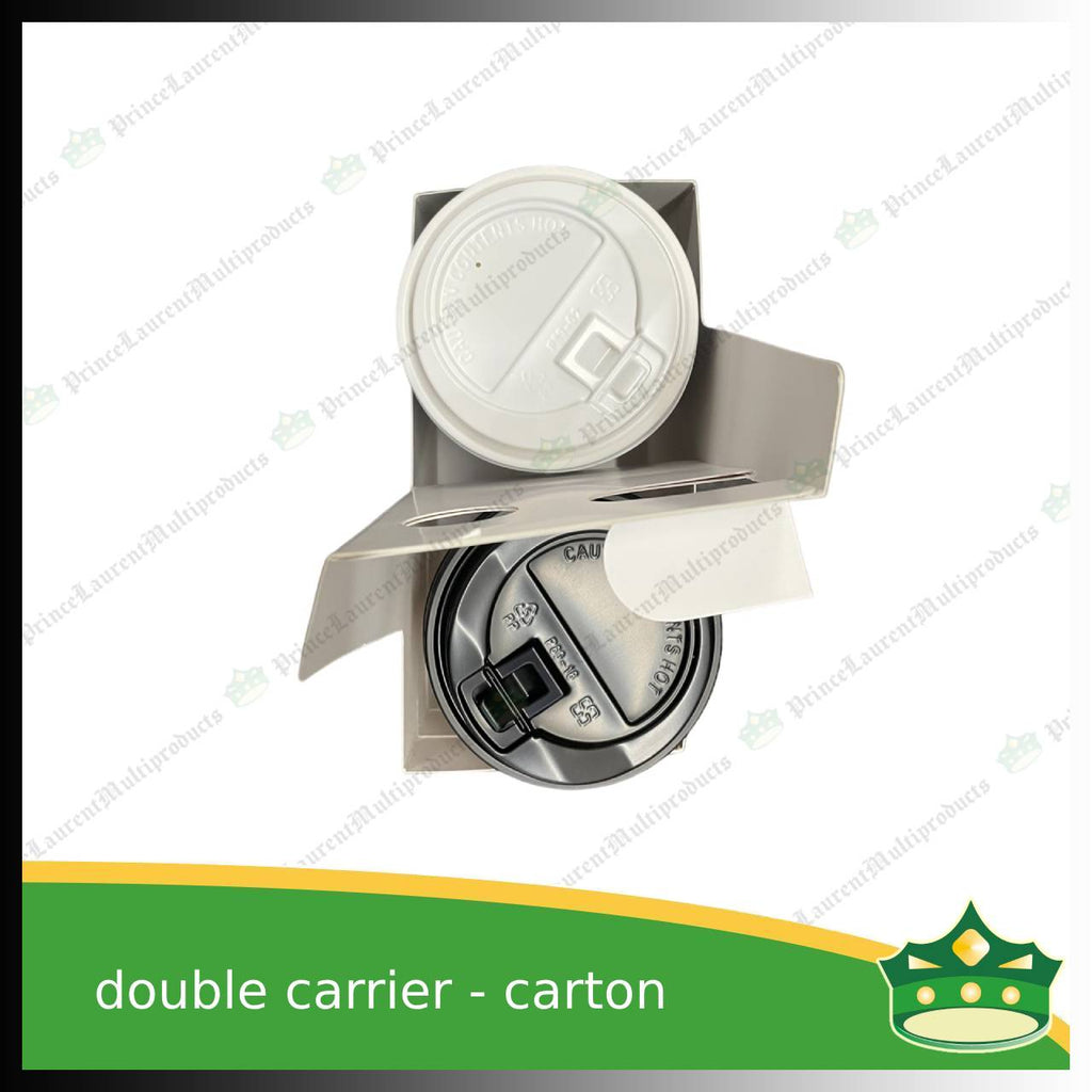 [50 pcs] double cup carrier carton white for take out of beverages, milktea, coffee